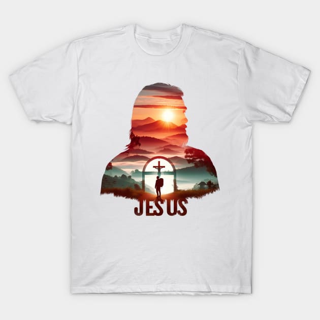 Christian Tshirt Design Siluet Jesus Christ T-Shirt by Javacustoms